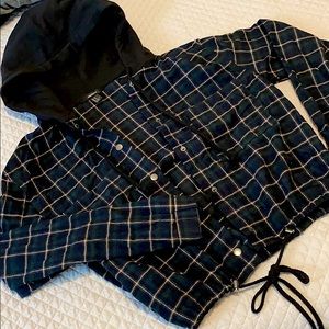 TIED FLANNEL/HOODIE/TOP